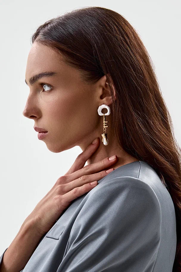 Earrings with Key Pendant