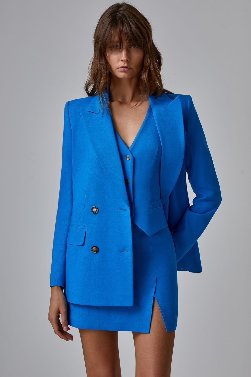 Cropped double-breasted jacket