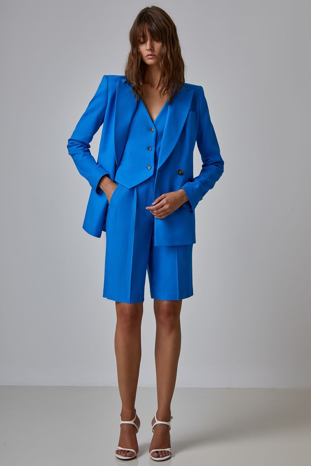 Cropped double-breasted jacket