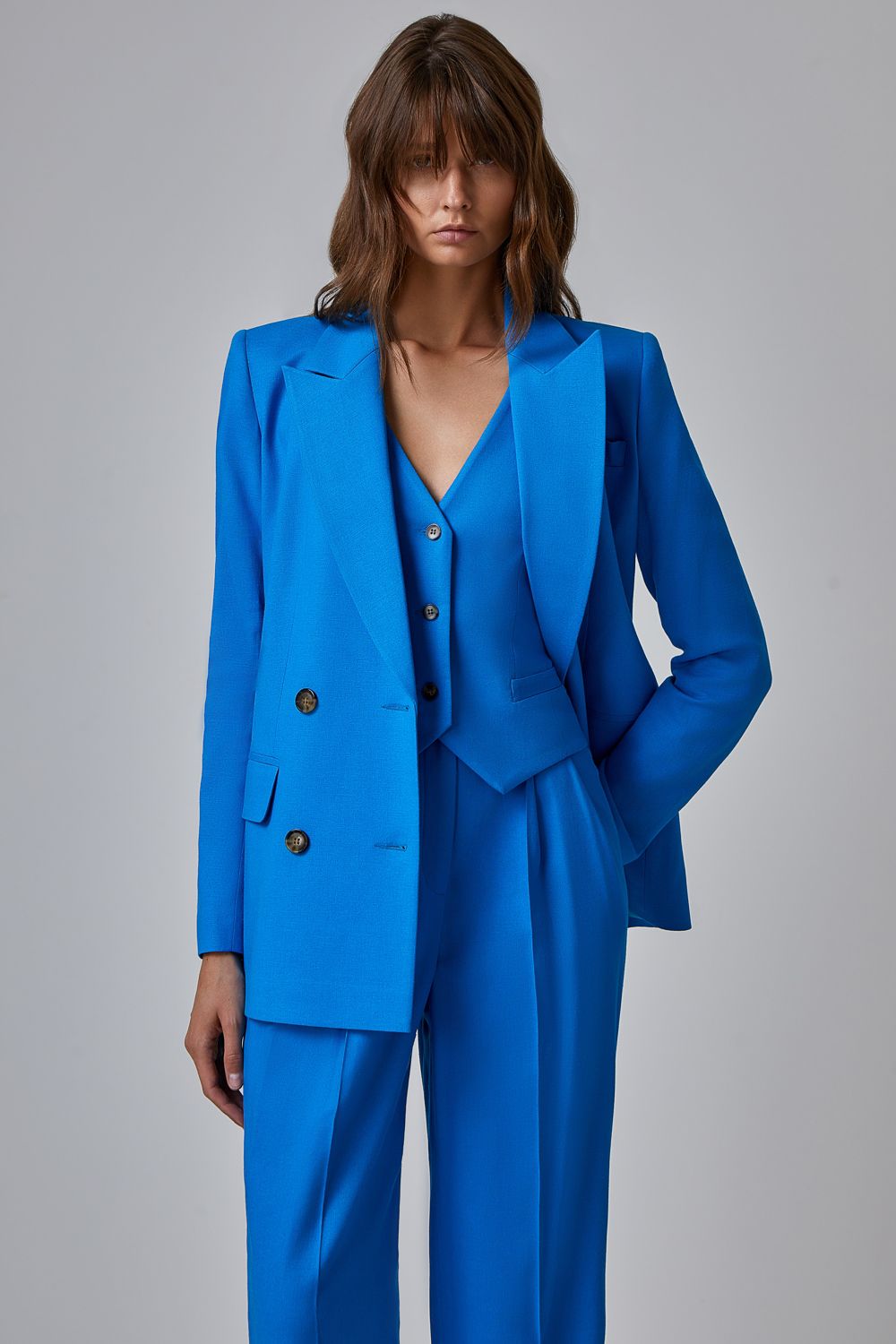 Cropped double-breasted jacket