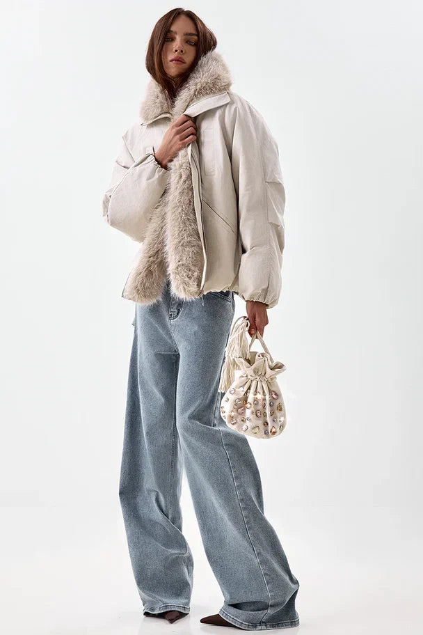 Jacket with Faux Fur Trim