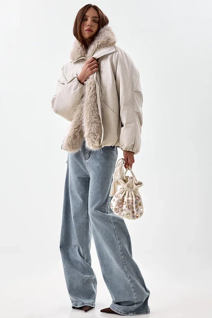 Jacket with Faux Fur Trim