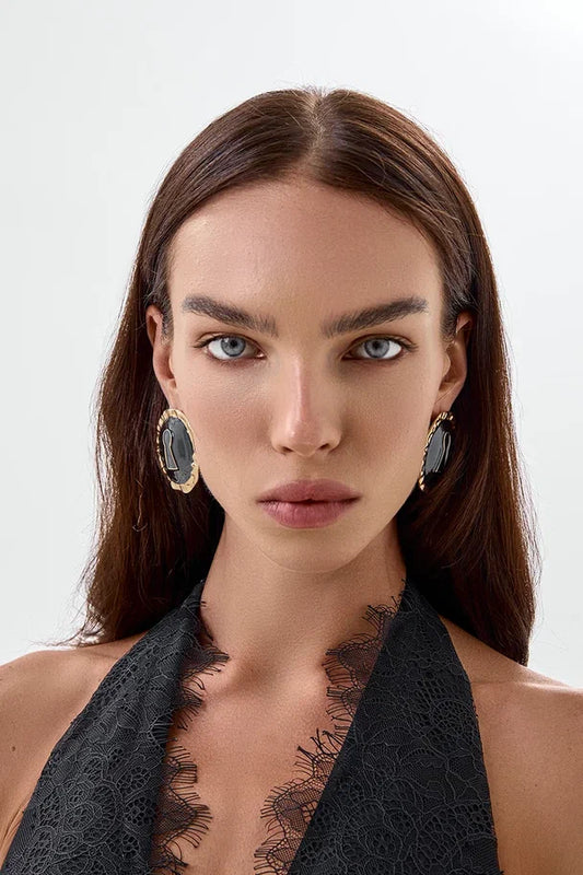 Earrings with Decorative Insert