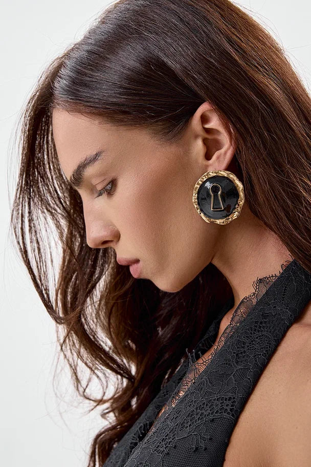 Earrings with Decorative Insert