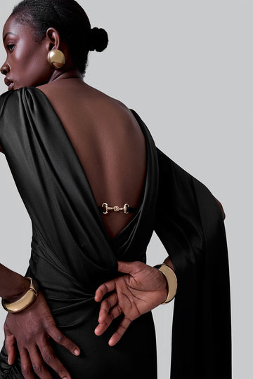 draped back mini dress Plunging Back Cowl Mini Dress in Pearl XXS (PETITE) (MADE-TO-ORDER)