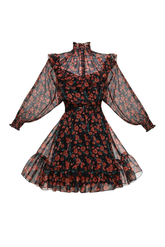 Belted Ruffle Mini Dress
