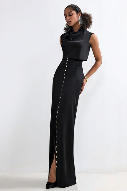Straight Maxi Skirt With a Slit