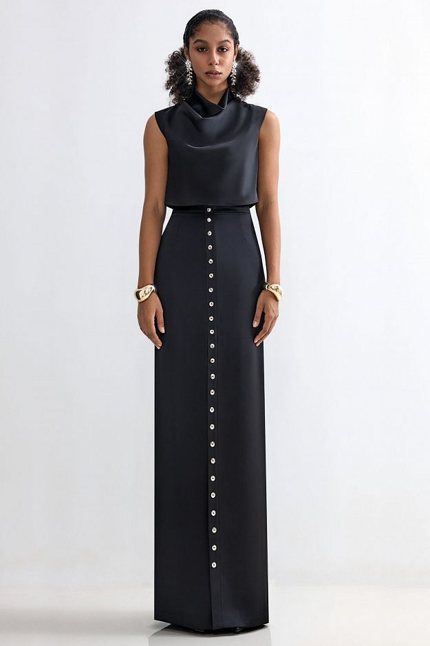 Straight Maxi Skirt With a Slit