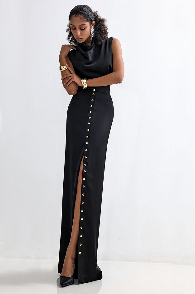 Straight Maxi Skirt With a Slit