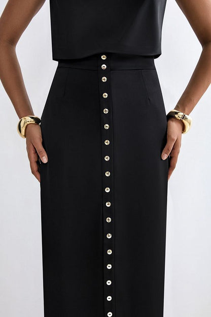 Straight Maxi Skirt With a Slit