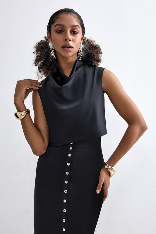 Satin Top With Draping