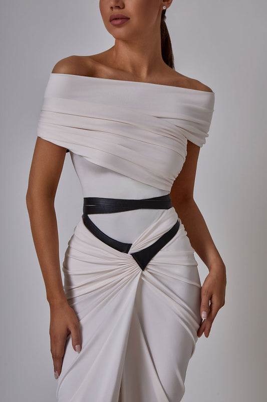 Off-Shoulder Draped Bodysuit