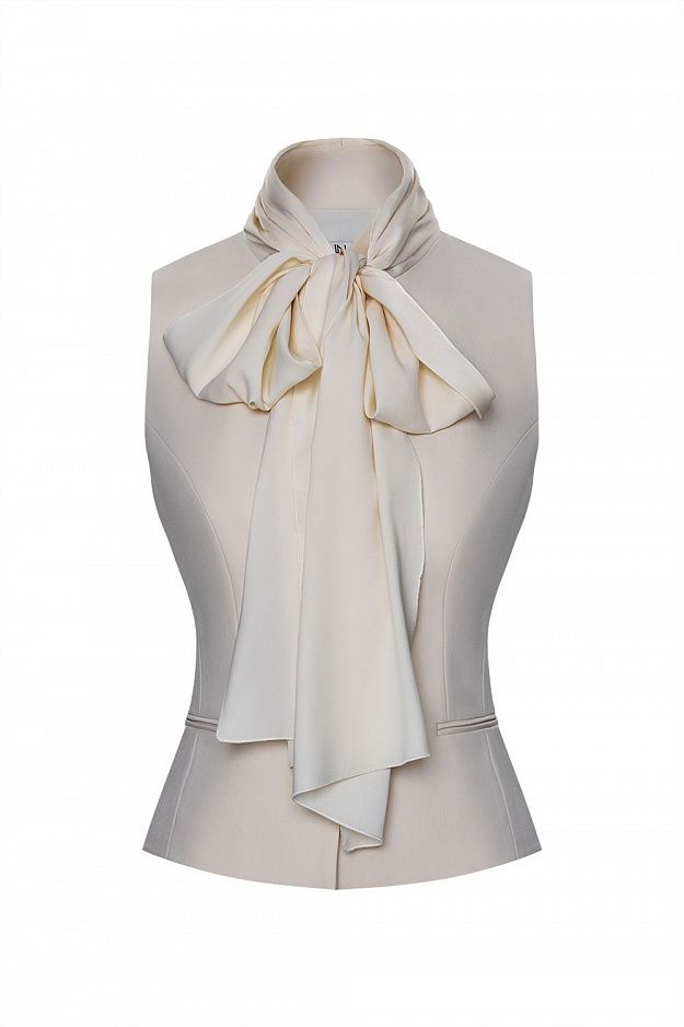 Fitted Waistcoat with Bow Detail
