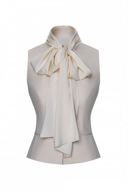 Fitted Waistcoat with Bow Detail