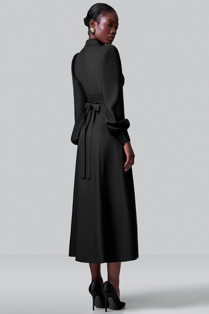 Midi Dress with Lace Insert