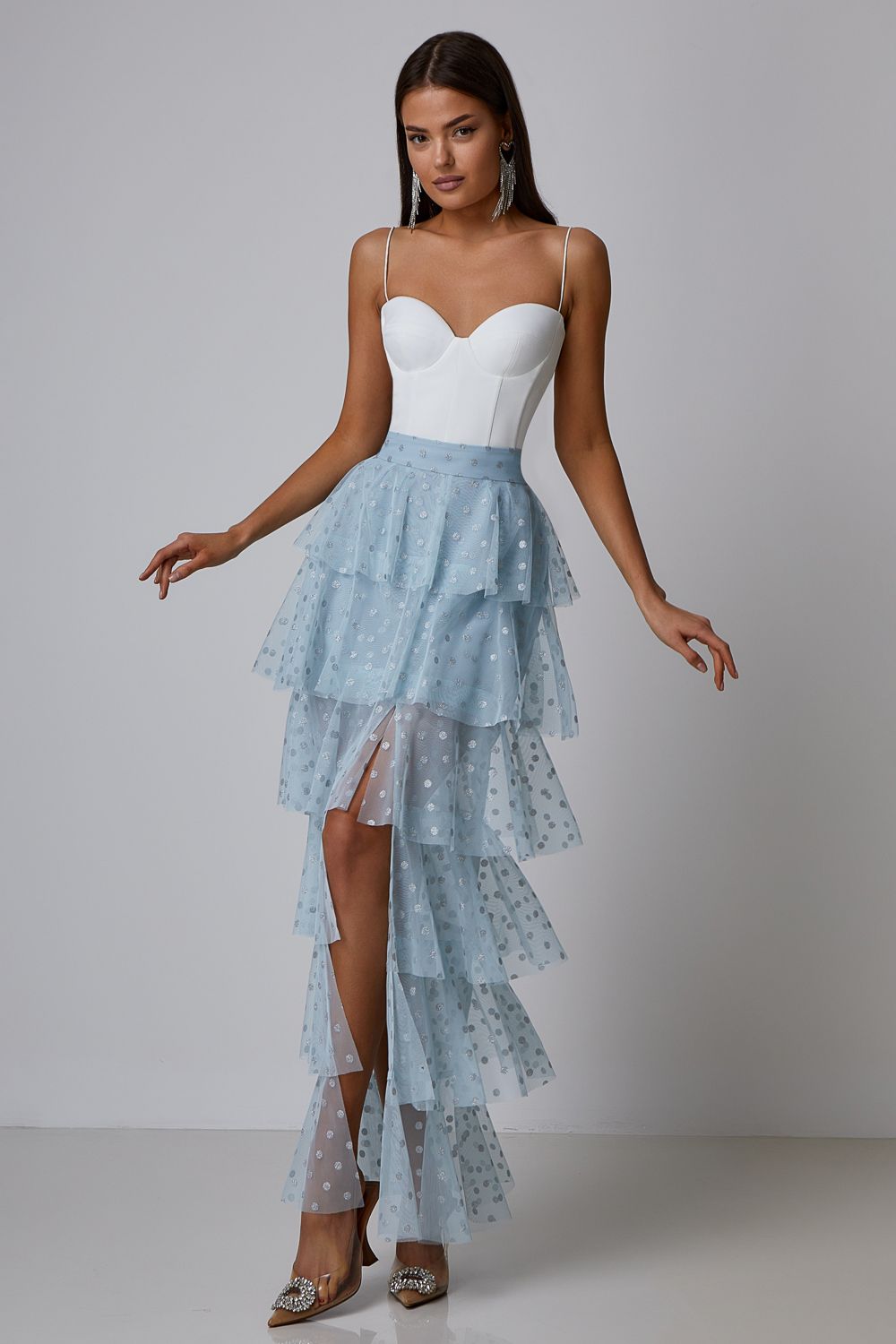 Tiered sheer skirt