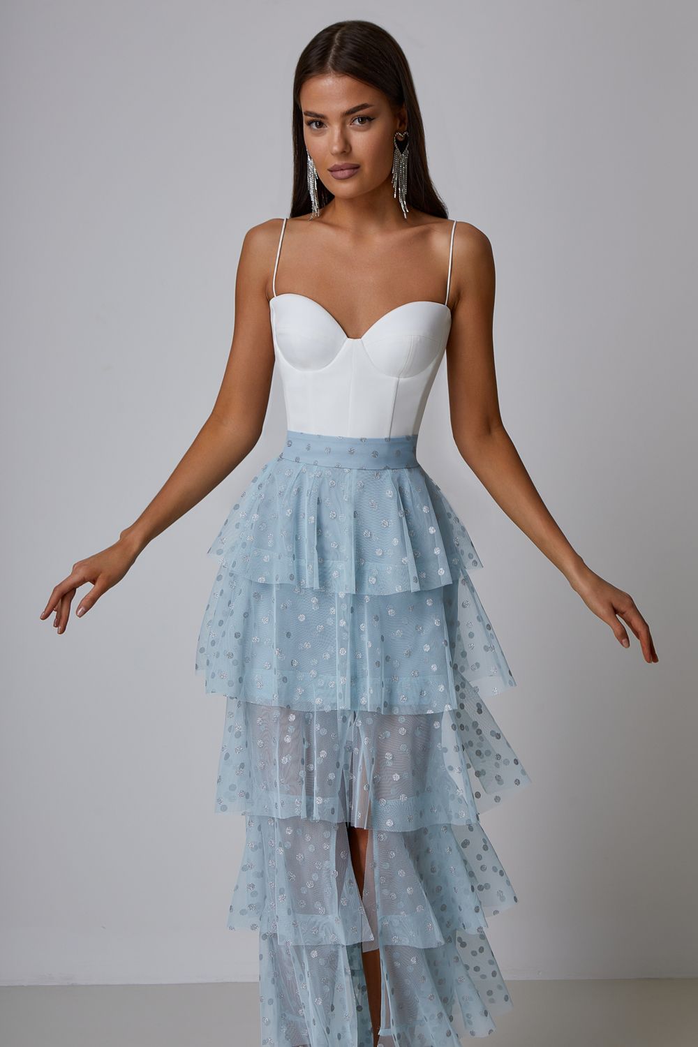 Tiered sheer skirt