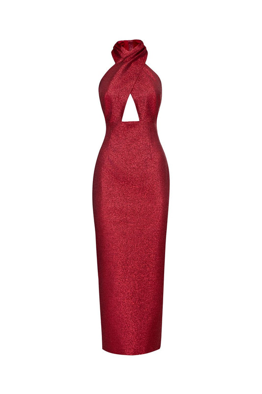 Shiny halter dress