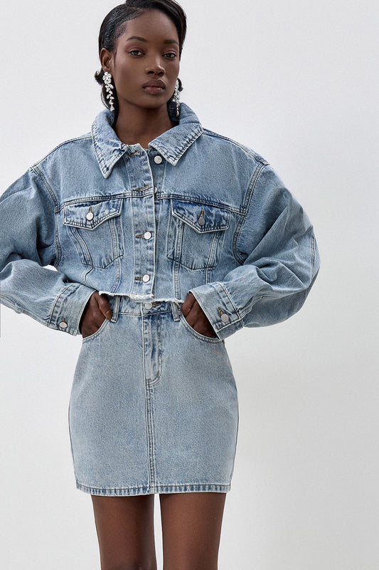 Cropped denim jacket