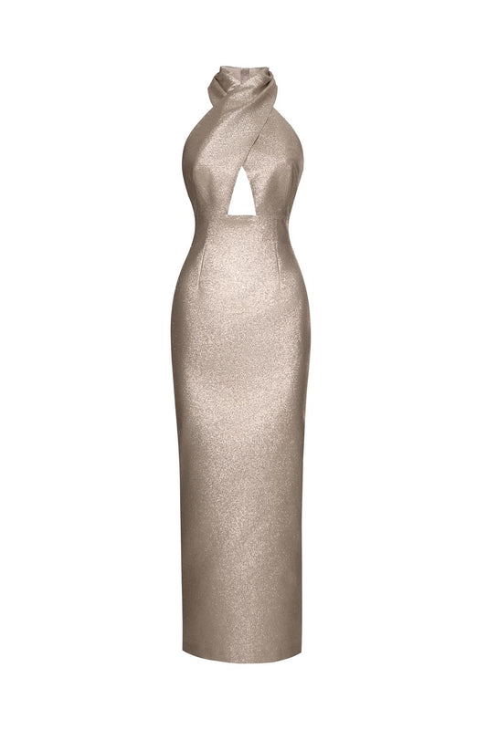 Shiny halter dress
