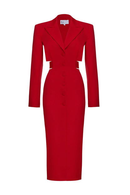 Blazer dress with belt