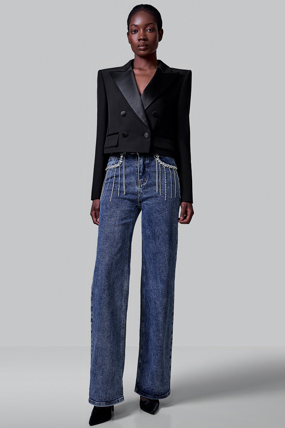 Jeans with Decorative Rhinestones