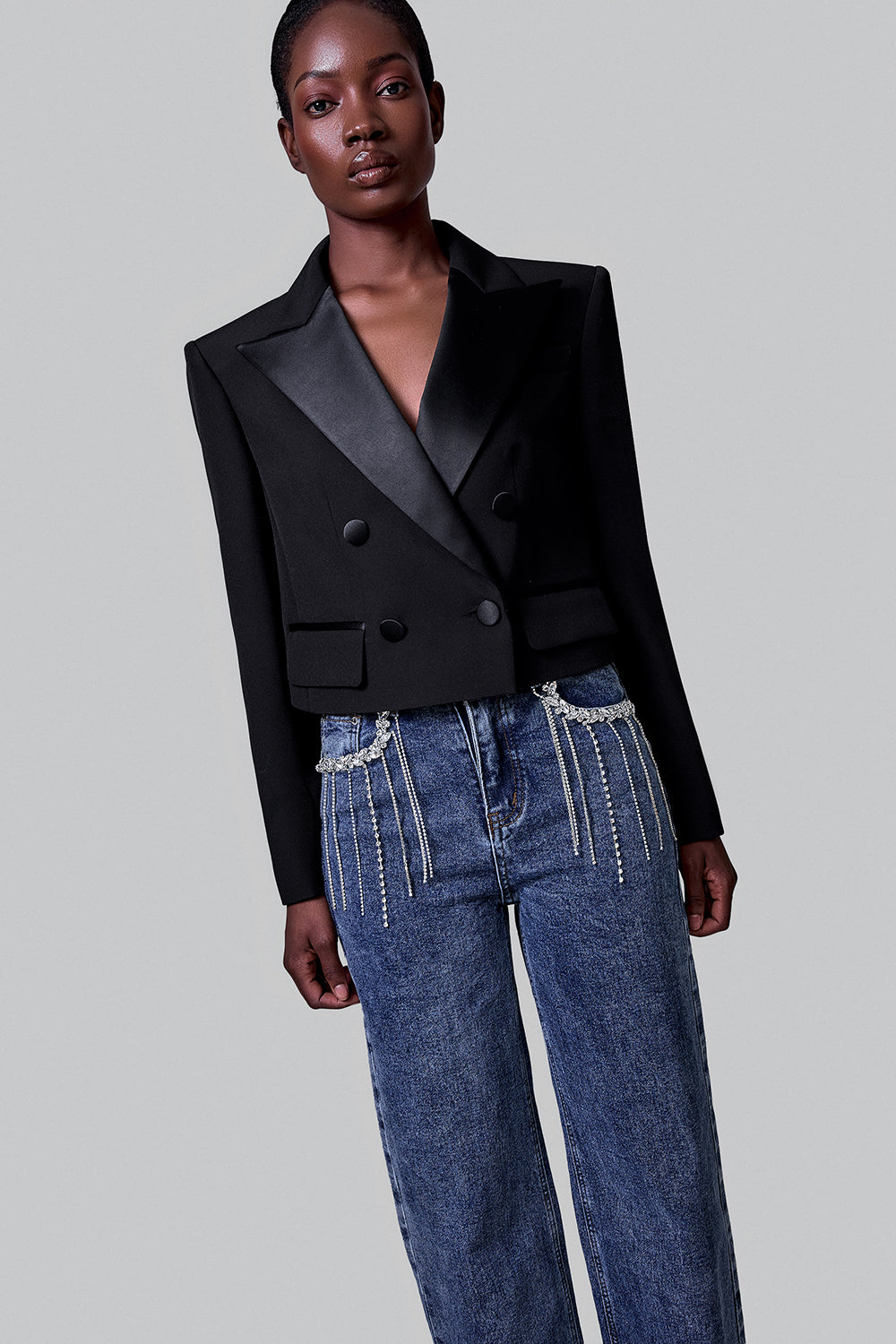 Jeans with Decorative Rhinestones