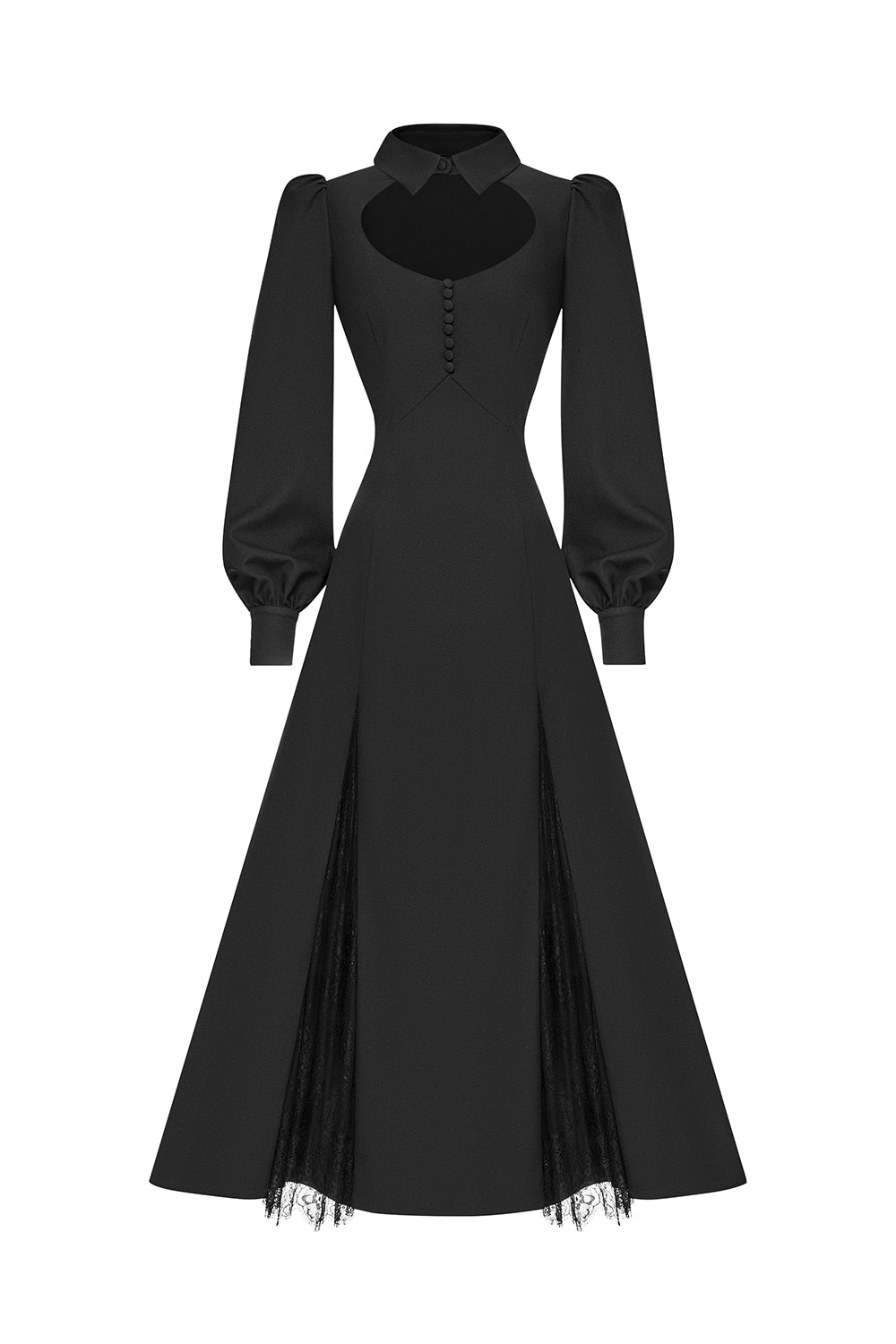 Midi Dress with Lace Insert