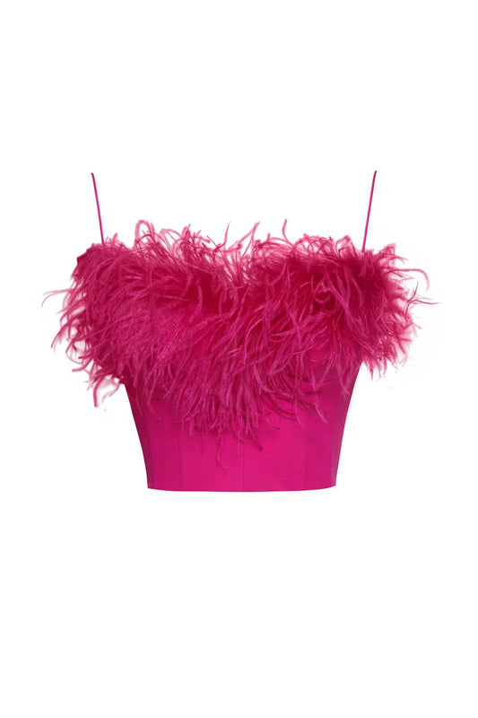 Feathered Corset Top