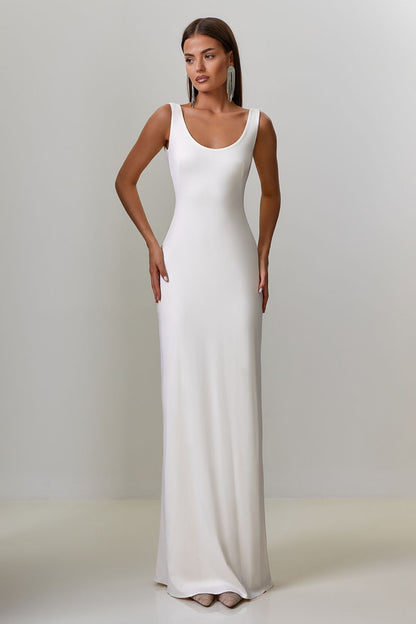 Dress with drapery on the back