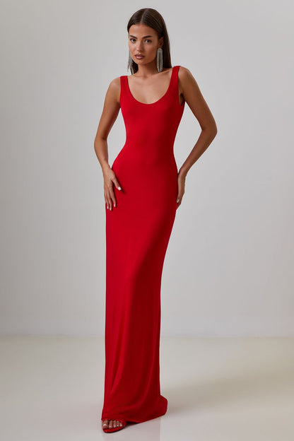 Dress with drapery on the back