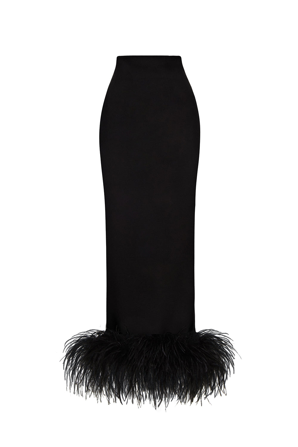 Feather pencil skirt