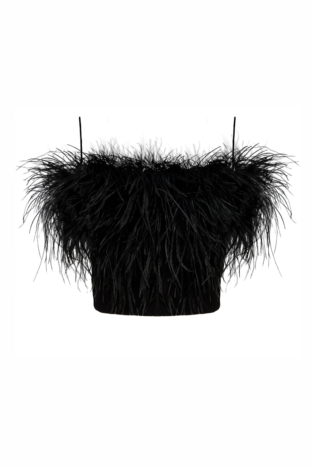 Ostrich feathers crop top
