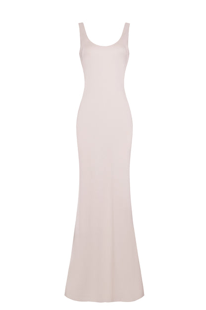Dress with drapery on the back