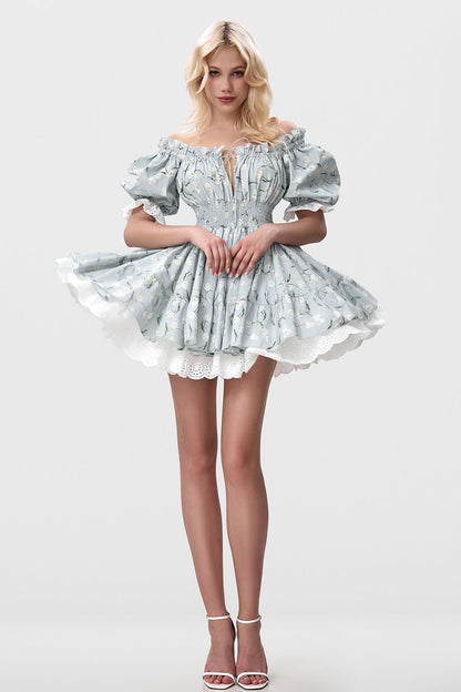 Fluffy skater dress