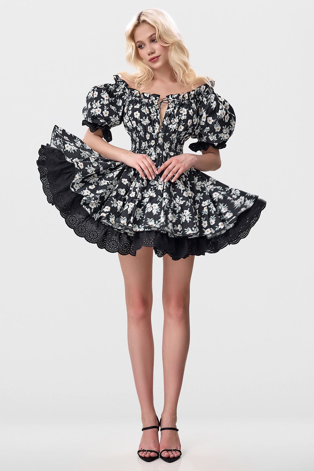 Fluffy skater dress