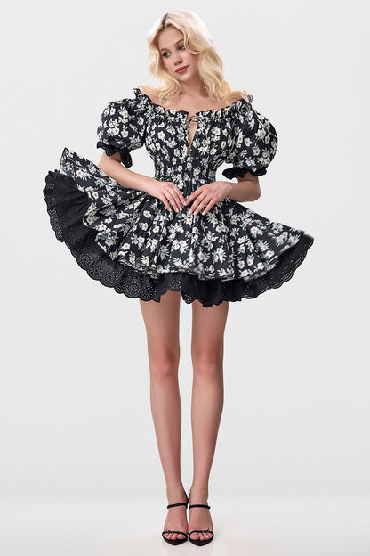 Fluffy skater dress