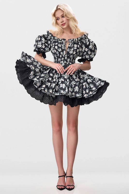 Fluffy skater dress