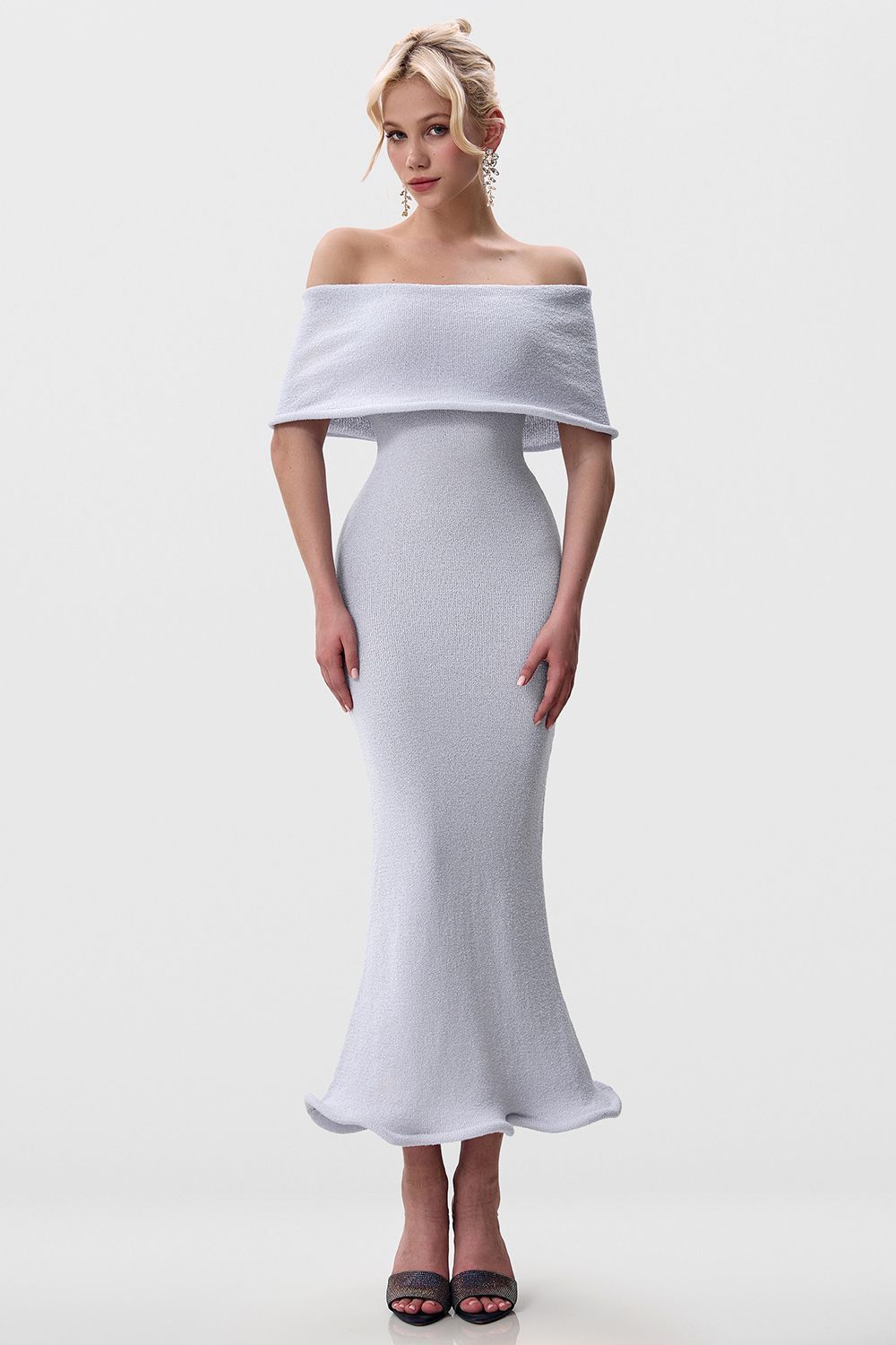 Fitted Knit Dress with Hem Detail