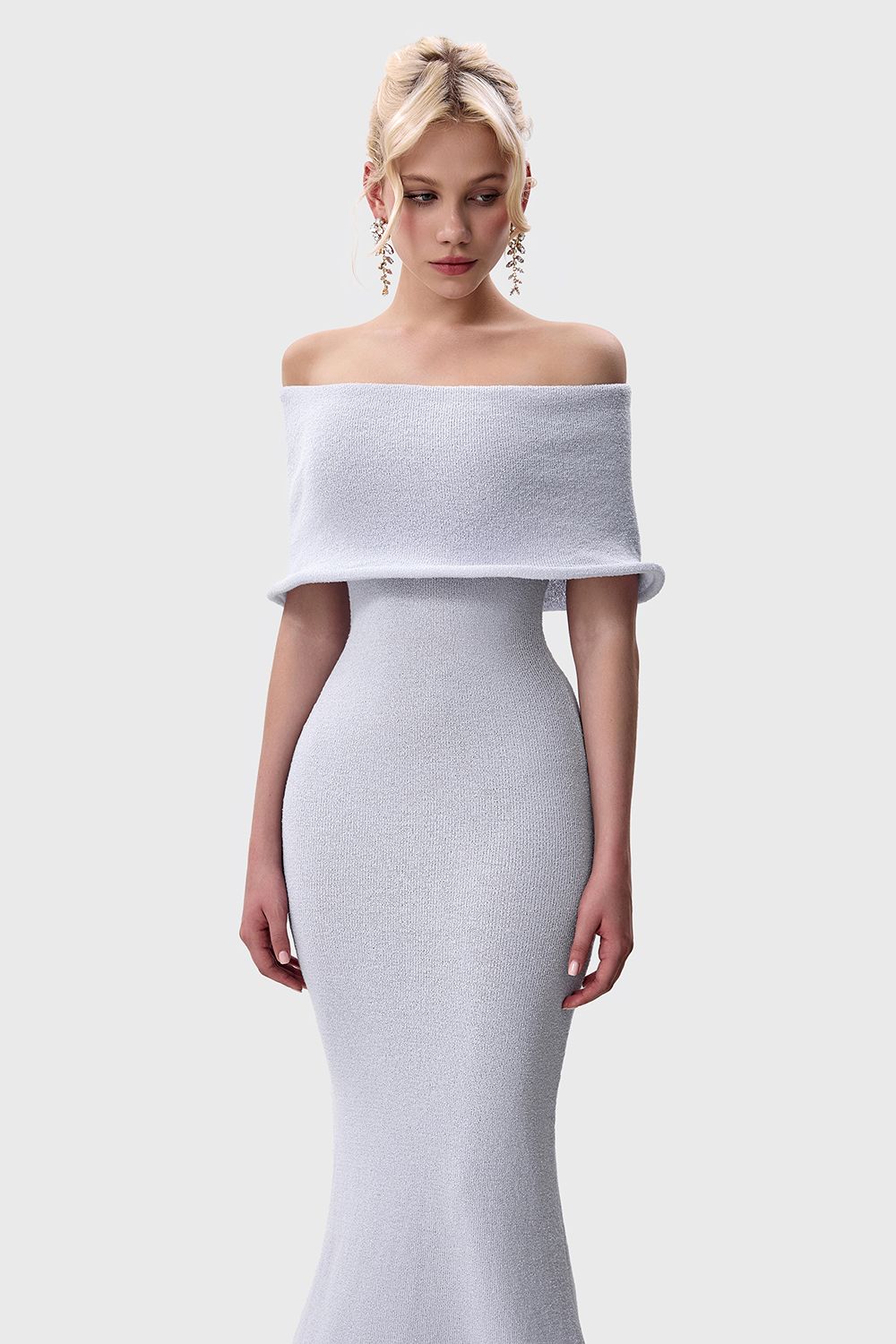 Fitted Knit Dress with Hem Detail