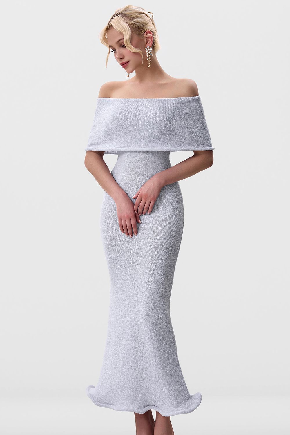 Fitted Knit Dress with Hem Detail