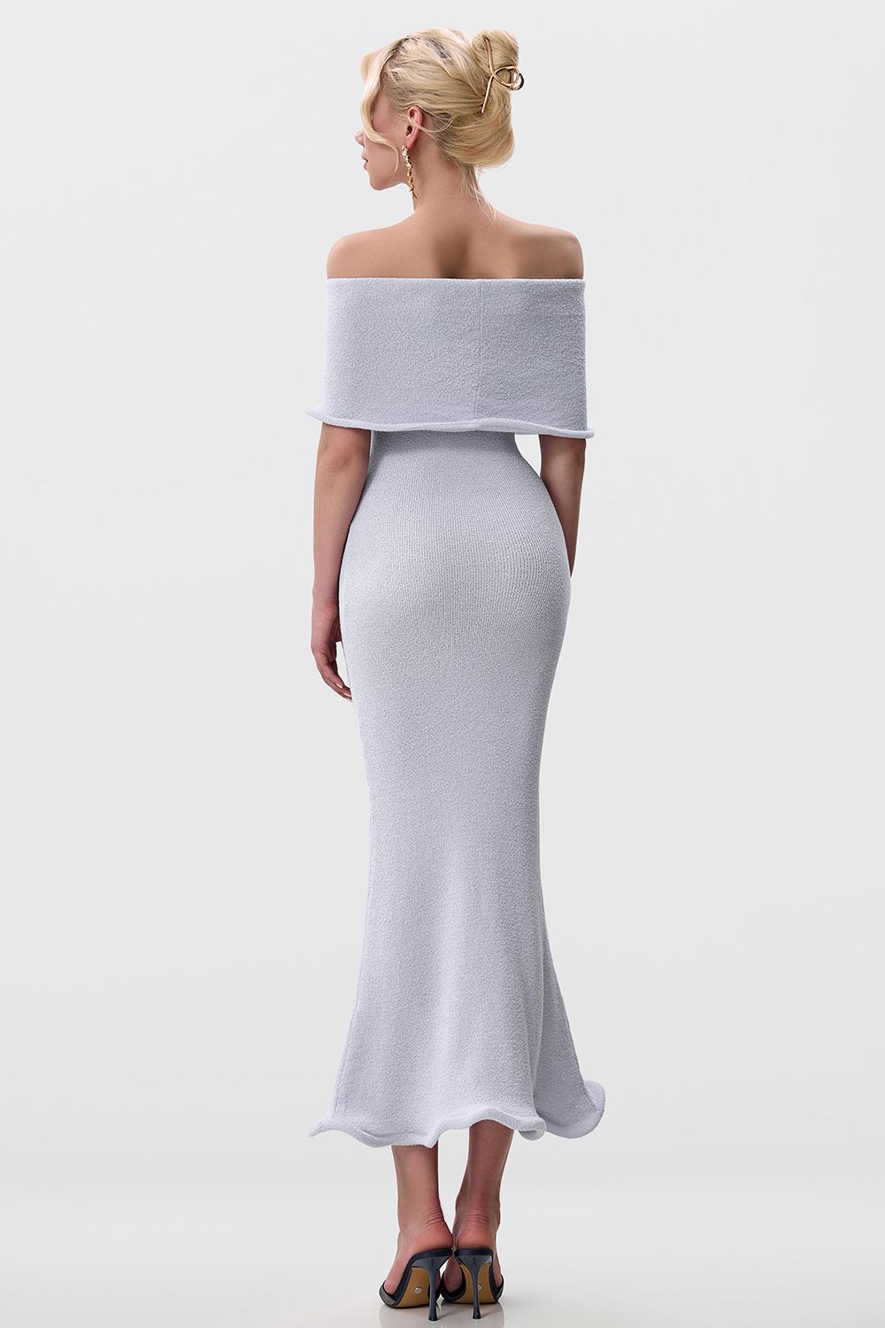 Fitted Knit Dress with Hem Detail