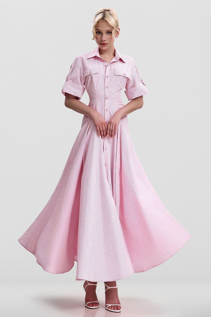 Cotton Midi Shirt Dress