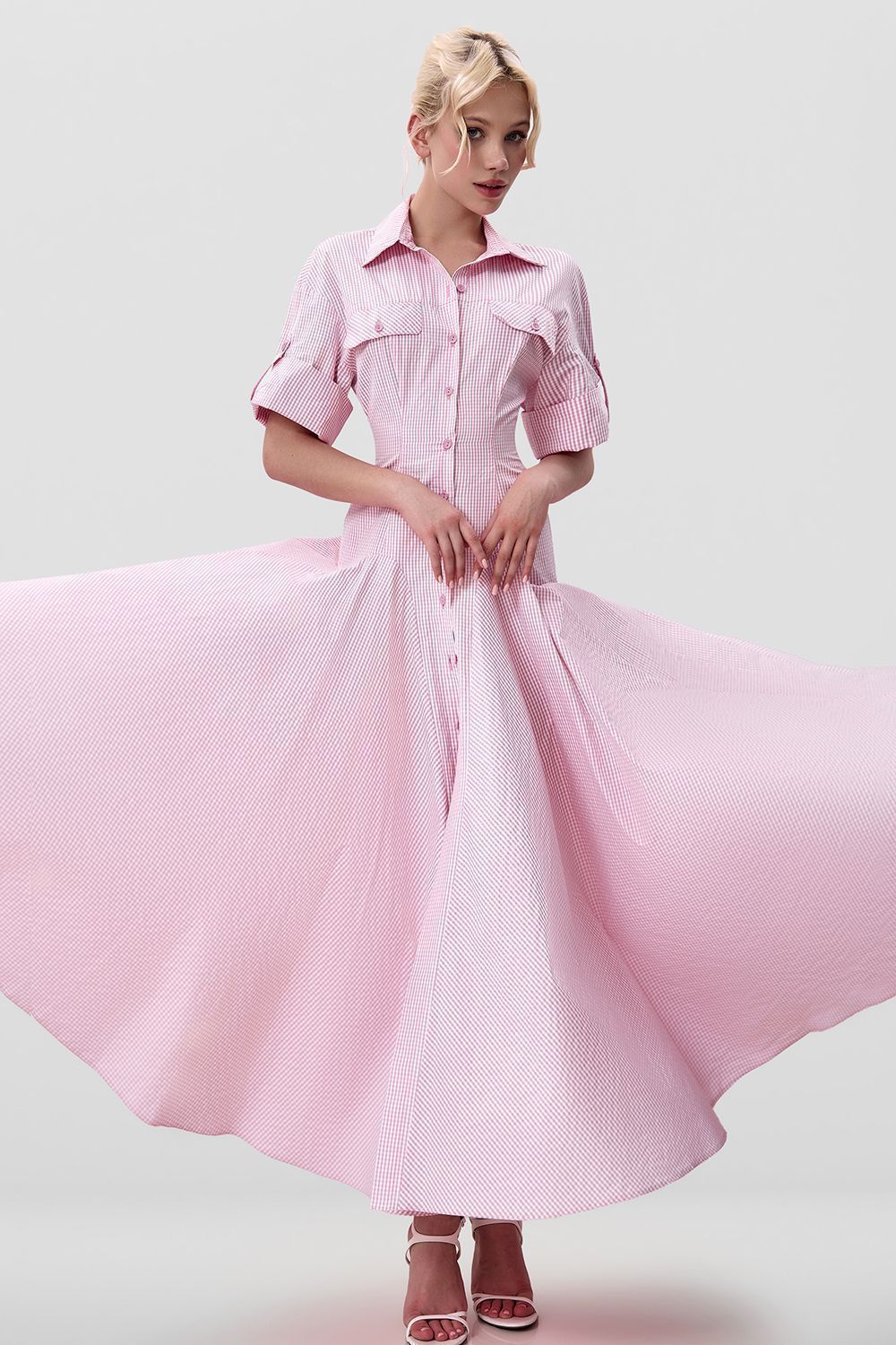 Cotton Midi Shirt Dress