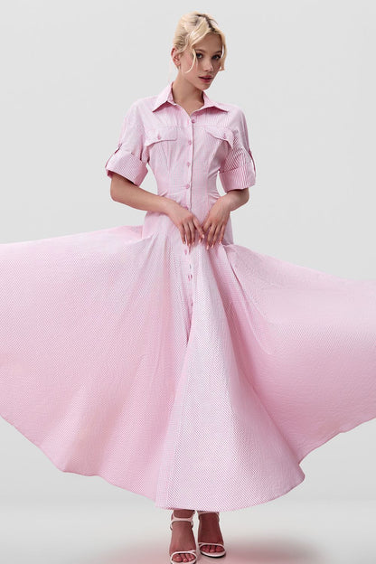 Cotton Midi Shirt Dress