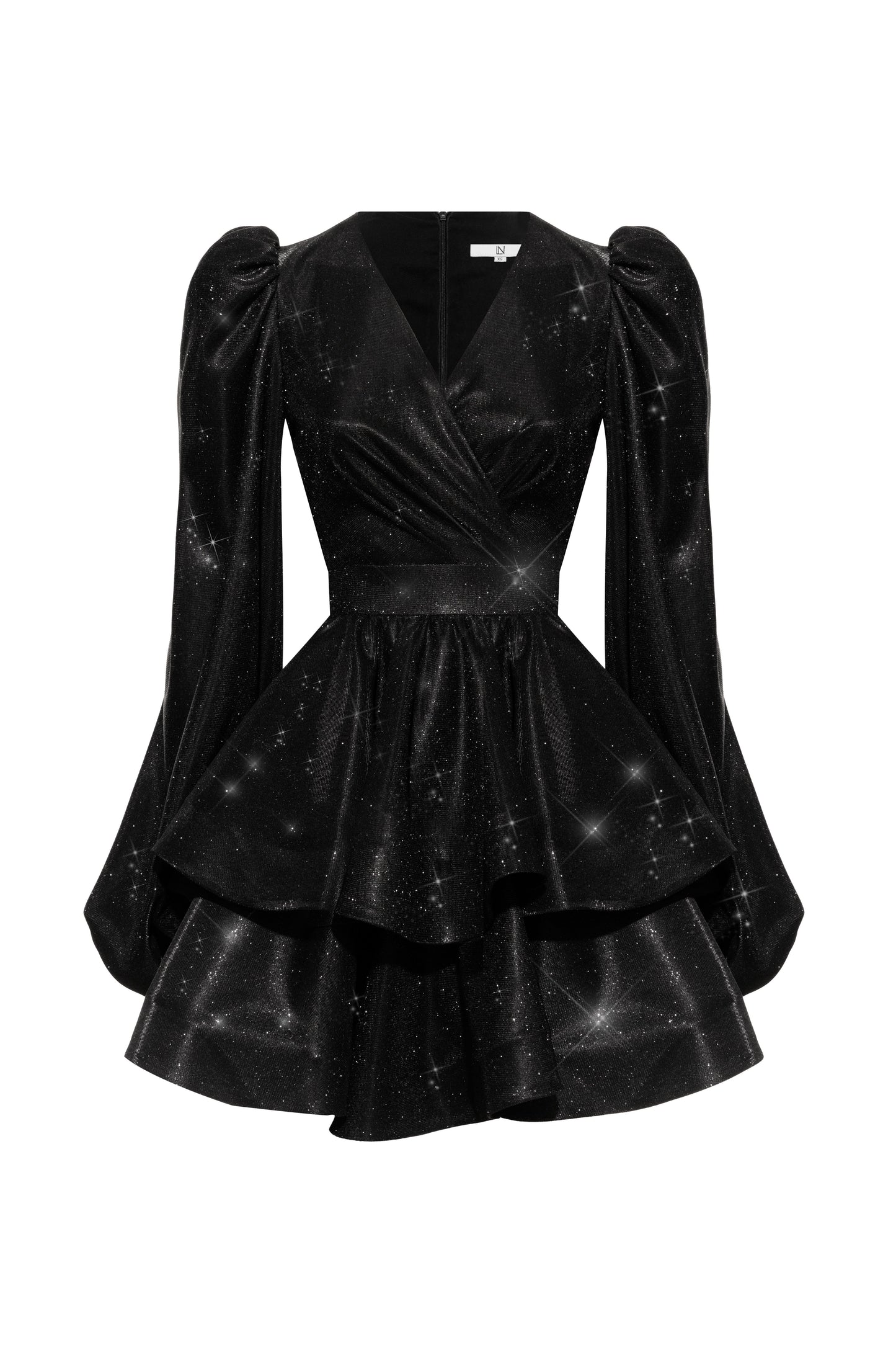Dress with flounces