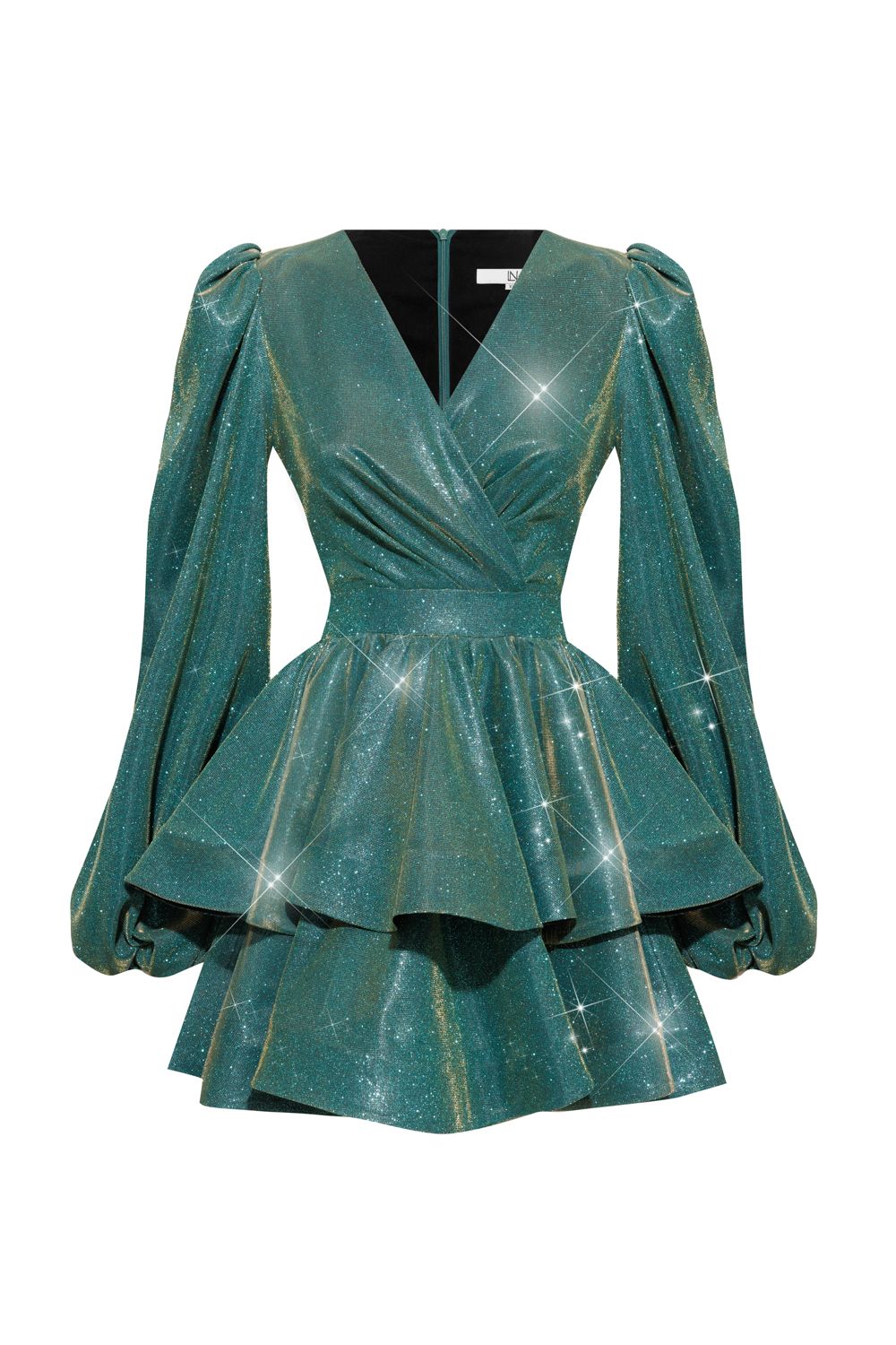 Dress with flounces