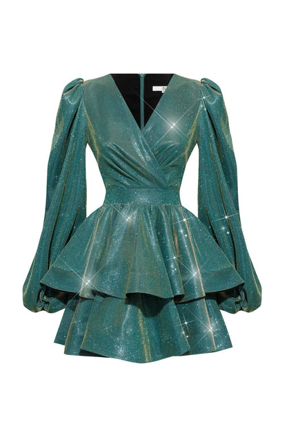 Dress with flounces