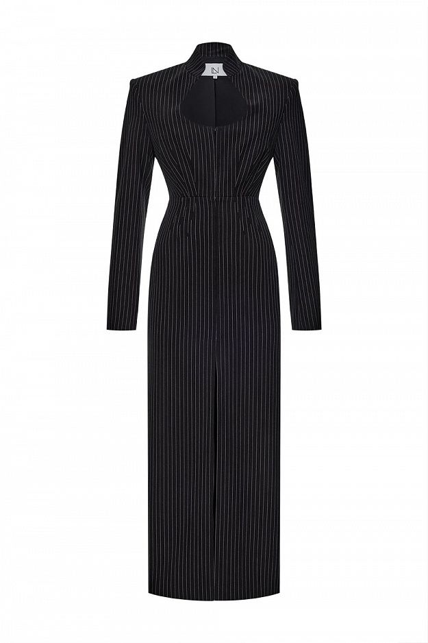 Longline Blazer with Sculpted Neckline