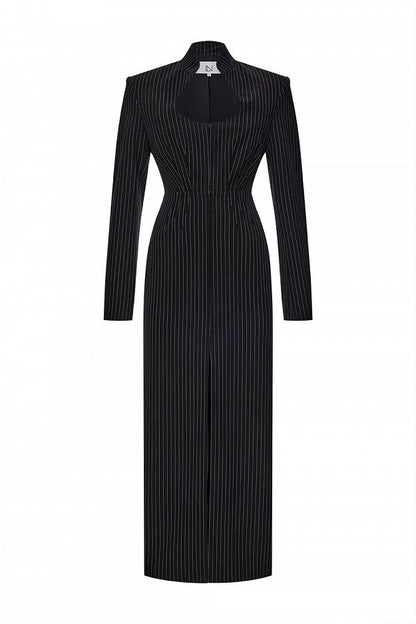 Longline Blazer with Sculpted Neckline
